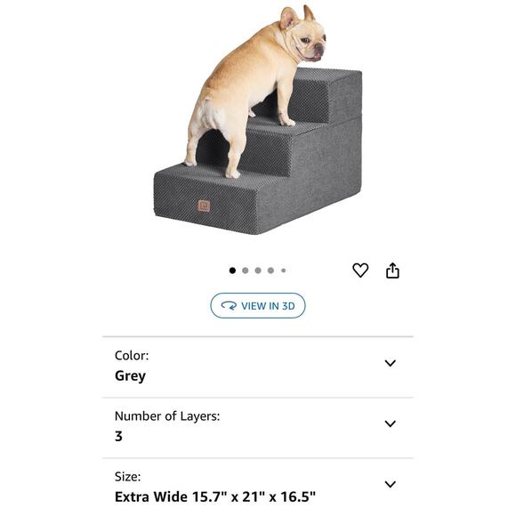 Gray Dog Stairs Ramp for Small Dogs New in Box EHEYCIGA - Picture 1 of 10